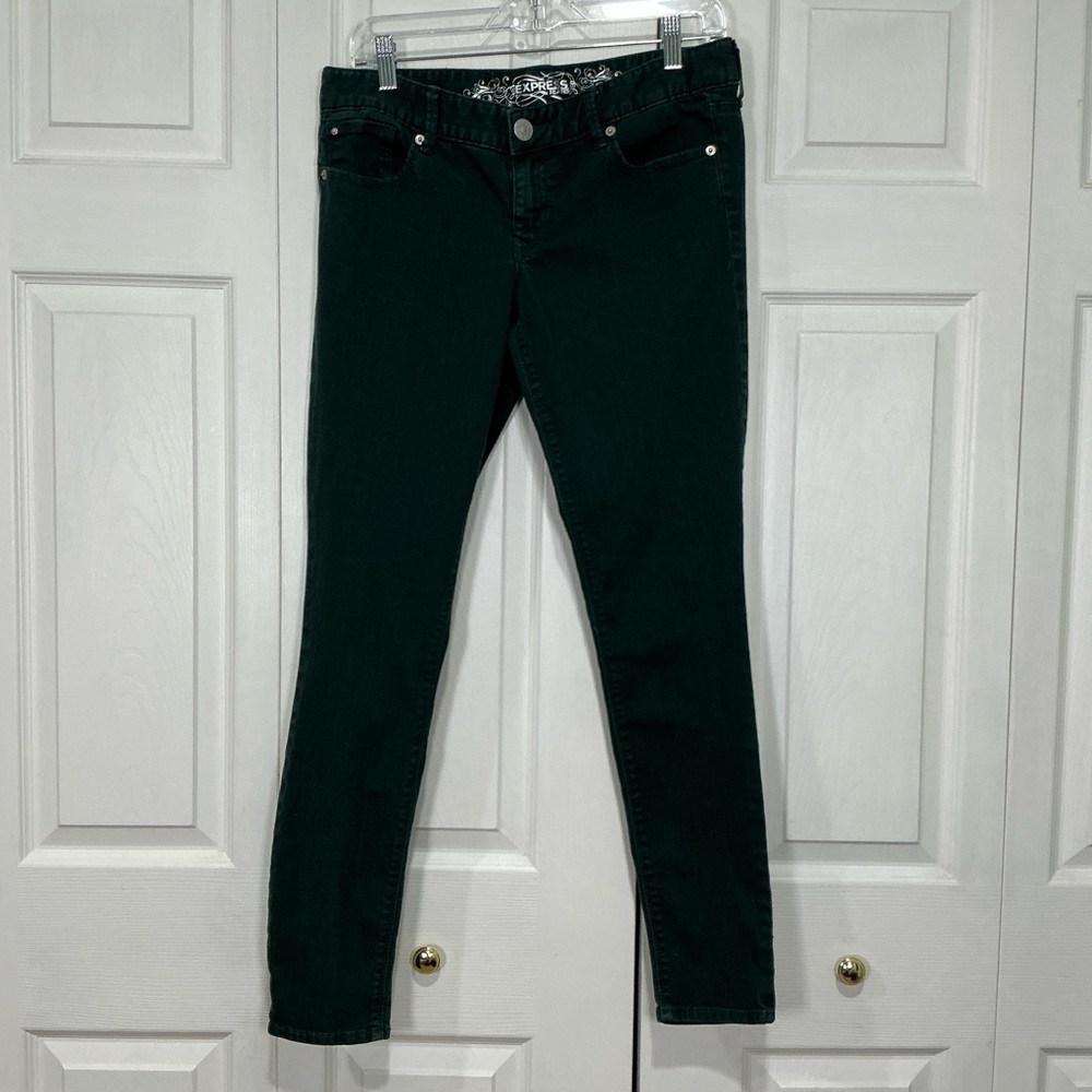 🩷 Express Green Jean Legging Stella Regular Fit Low Rise Denim Jeans - 8 / 29
